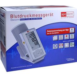 Verpackung eines Blutdruckmessgeräts mit Smartphone-App-Unterstützung.